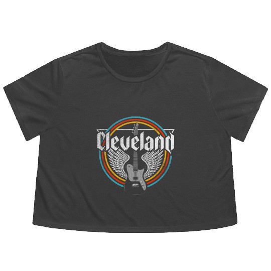 Cleveland Ohio Rock Music Flowy Cropped Tees