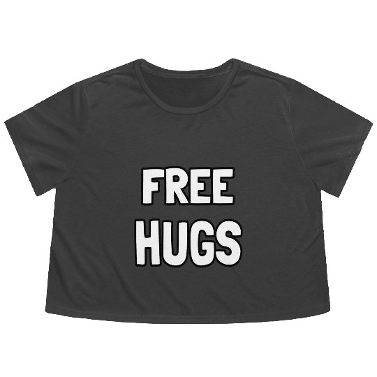 Free Hugs Optimist Hugging Wo Flowy Cropped Tees