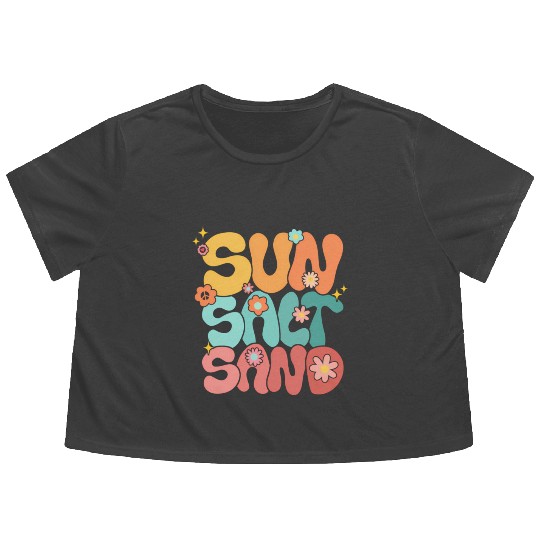 Sun Salt Sand Summer Family Vacation Hawaii Beach Flowy Cropped Tees