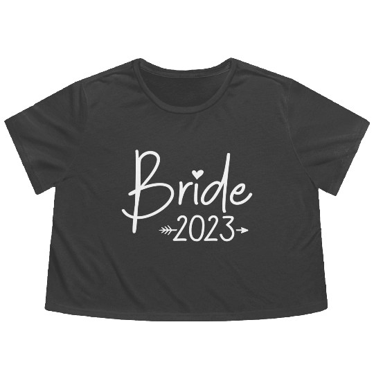 Bride 2023 For Wedding Or Bachelorette Flowy Cropped Tees