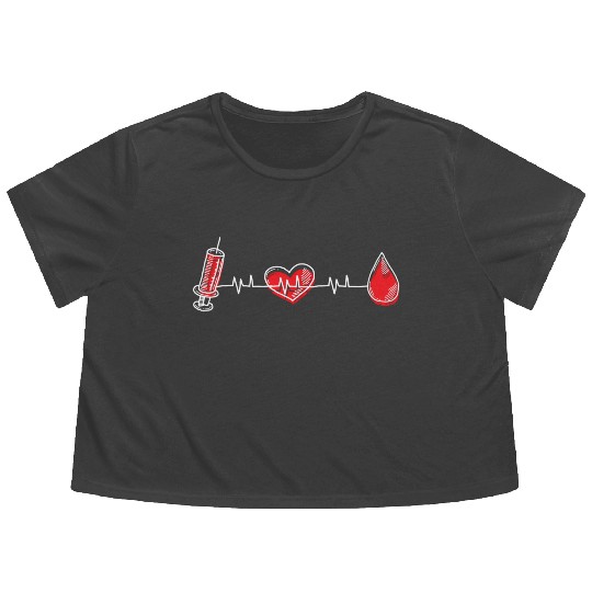 Phlebotst Hebeat Syringe Medical Phlebotomy Flowy Cropped Tees