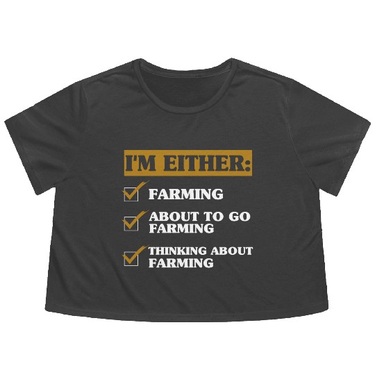 Funny Farmer Saying Flowy Cropped Tees