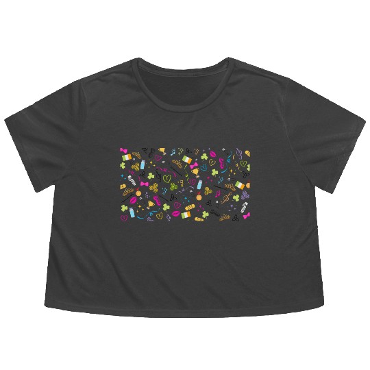 Irish Dance Print Flowy Cropped Tees