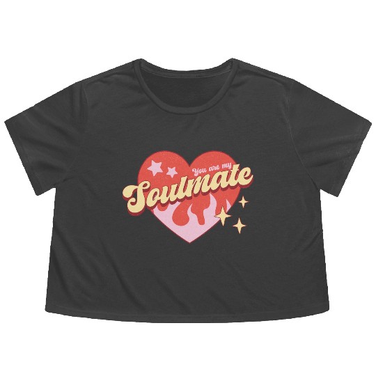 Soulmate heart valentine sublimation trending Flowy Cropped Tees