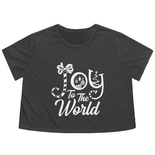 Joy to the world aesthetic Flowy Cropped Tees