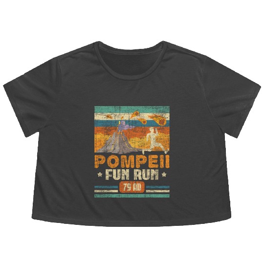 Pompeii Fun Run - Geography Volcanologist Flowy Cropped Tees