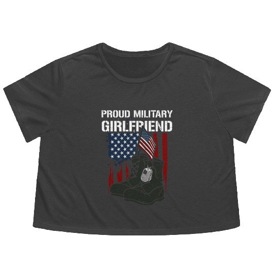 Friend Proud Military Friend Memorial Day Flowy Cropped Tees