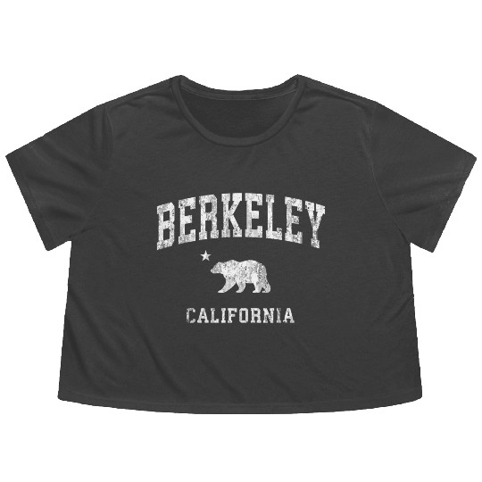 Berkeley California Ca Distressed Sports Flowy Cropped Tees
