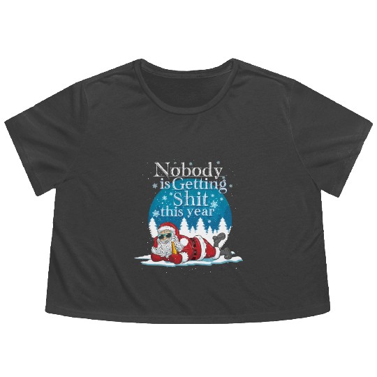 Santa 2020 Claus Ugly Bad Santa Flowy Cropped Tees