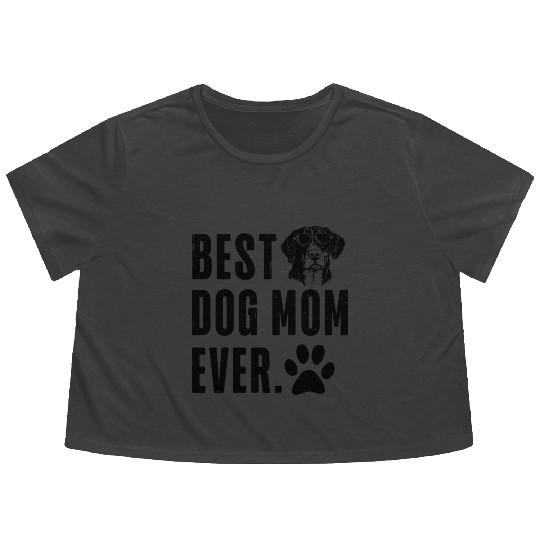 Entlebucher Moain Mommy Mom Best Dog Mom Ever Flowy Cropped Tees