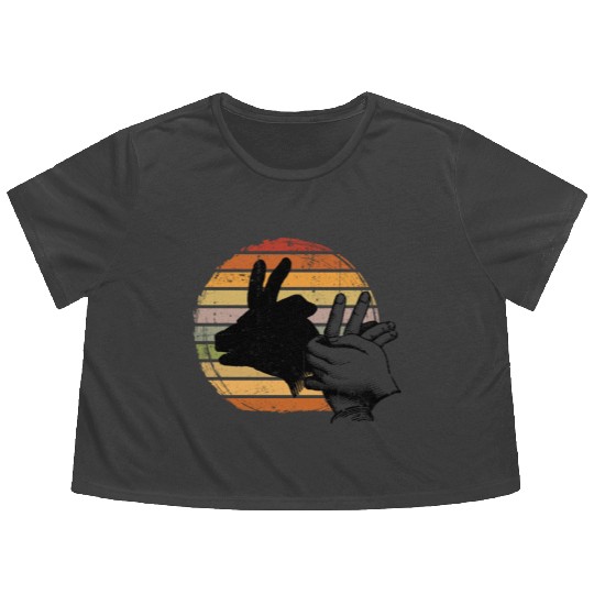 Animal Shadows goat Flowy Cropped Tees