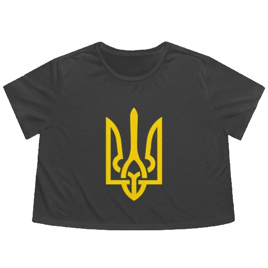 Ukraine Trident Symbol Middle Ukrainian Zeleny Flowy Cropped Tees