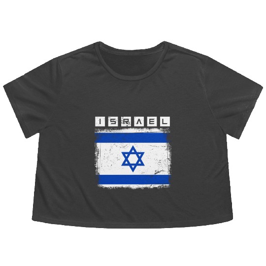 Israel Flag Star Of David Israel Flowy Cropped Tees