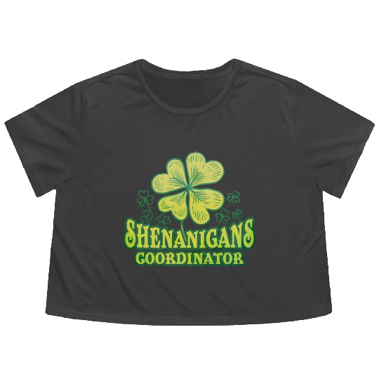 Shenanigans Coordinator St Patrick'S Day Shamrock Flowy Cropped Tees
