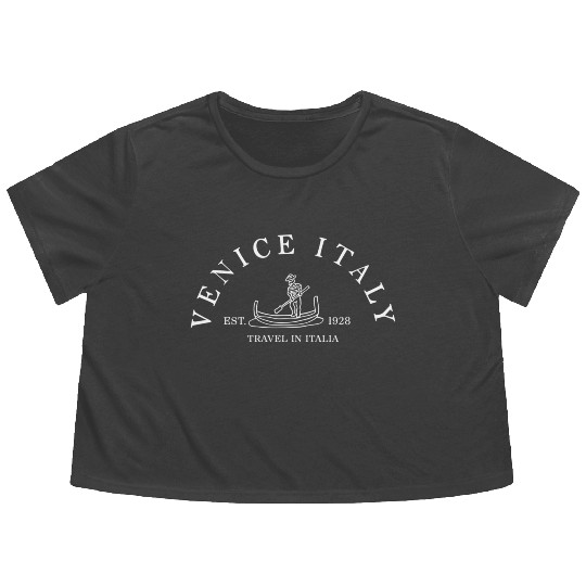 Vee Italy Embroidered Flowy Cropped Tees