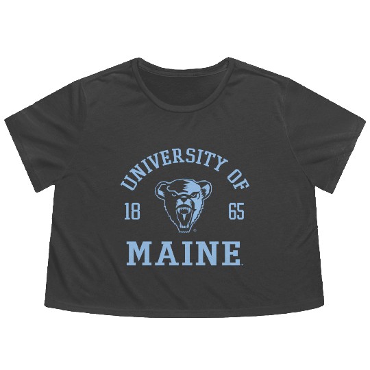 Maine Black Bears Stamp Logo Officially Flowy Cropped Tees