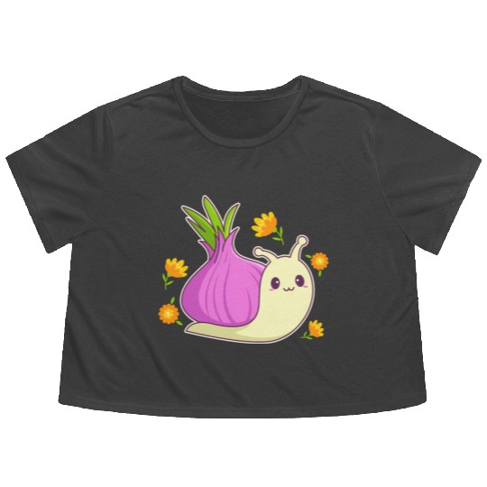 Aesthetic Kawaii Onion Flowy Cropped Tees