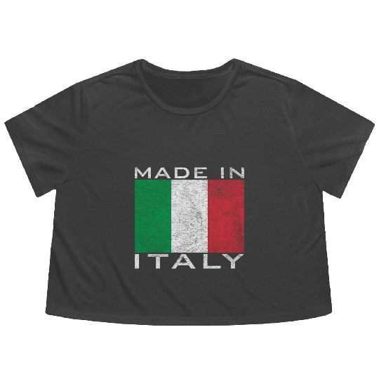 Born And Raised In Italy Flag Born In Italy Flowy Cropped Tees