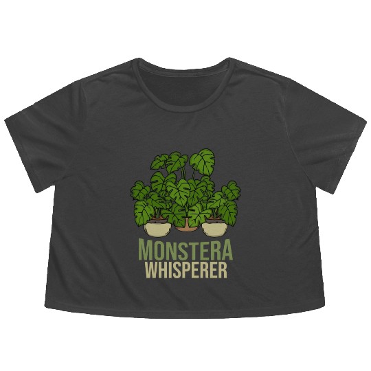 Monstera Whisperer Plant Lady Plant Lover Women Flowy Cropped Tees