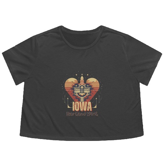 IOWA Heartland Spirit Flowy Cropped Tees
