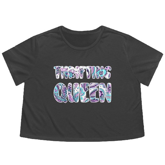 Thrifting Queen paisley Flowy Cropped Tees