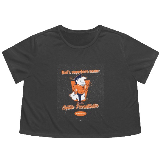 Superhero Dad Flowy Cropped Tees