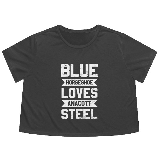 Blue Horseshoe Loves Anacott Steel Flowy Cropped Tees