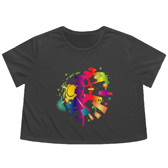 colorful sound symbol for festival season Flowy Cropped Tees