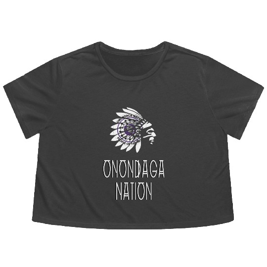 Onondaga Nation Indigenous Native American Headdre Flowy Cropped Tees