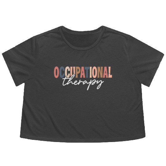 Vintage Ot Occupational Therapy Therapist Ot Month Flowy Cropped Tees