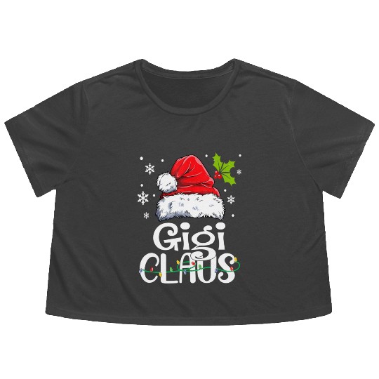 Gigi Claus Family Pj Flowy Cropped Tees