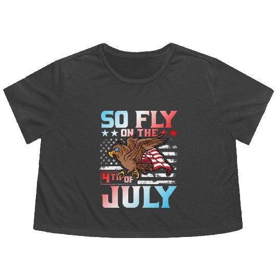 So fly on the 4th of July Flowy Cropped Tees