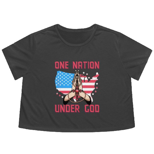 One Nation under God Flowy Cropped Tees