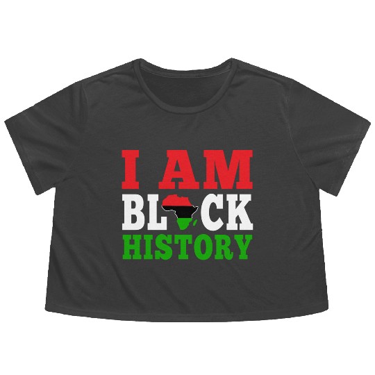I Am Black History Juneteenth Flowy Cropped Tees
