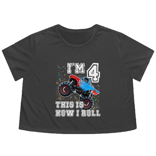 Monster Trucks 4Th Party 4 Flowy Cropped Tees