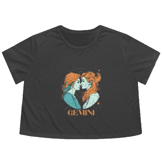 Lesbian Gemini zodiac sign gay girls horoscope Flowy Cropped Tees