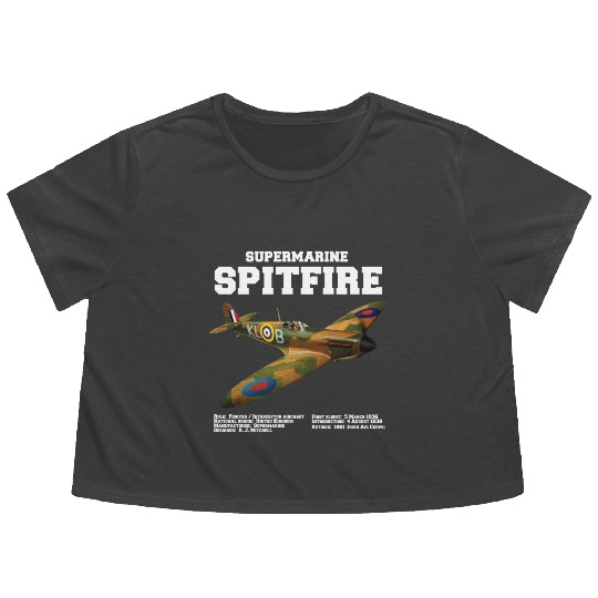 Supermarine Spitfire | WW2 Plane Flowy Cropped Tees