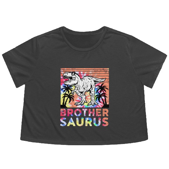 Brothersaurus T Rex Dinosaur Big Brother Flowy Cropped Tees