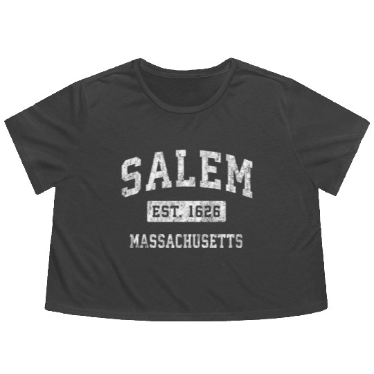 Salem Massachusetts Ma Established Sports Flowy Cropped Tees
