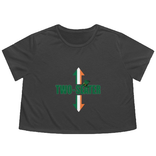 Irish Flag Two Seater Party-Trashy Humor Flowy Cropped Tees