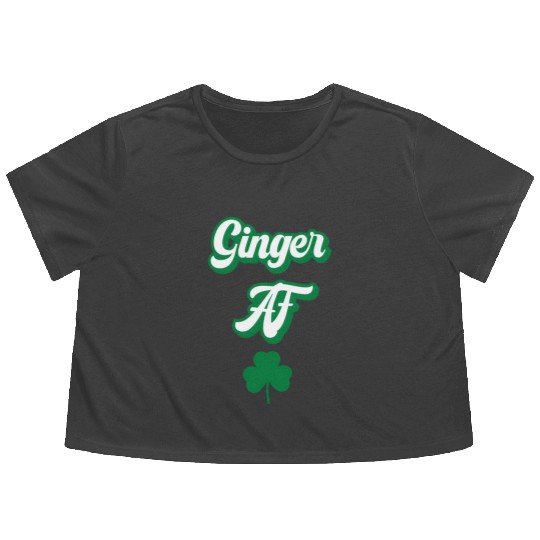 Ginger Af St Patric Day Drinking For Redhead St Flowy Cropped Tees