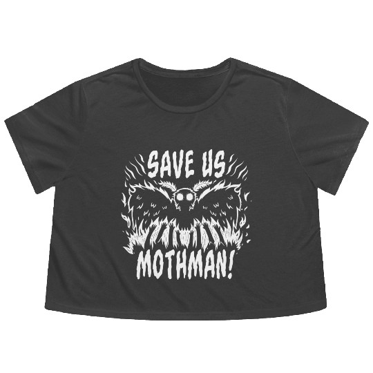 Save Us Mothman Flowy Cropped Tees