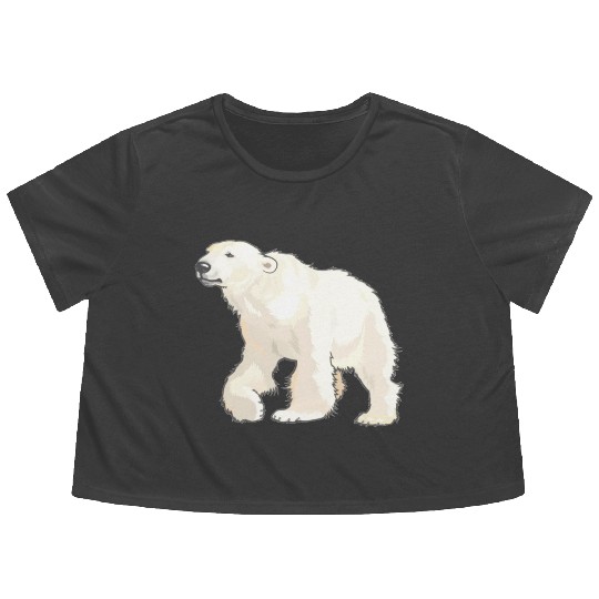 Polar Bear Arctic Animal Realistic Flowy Cropped Tees