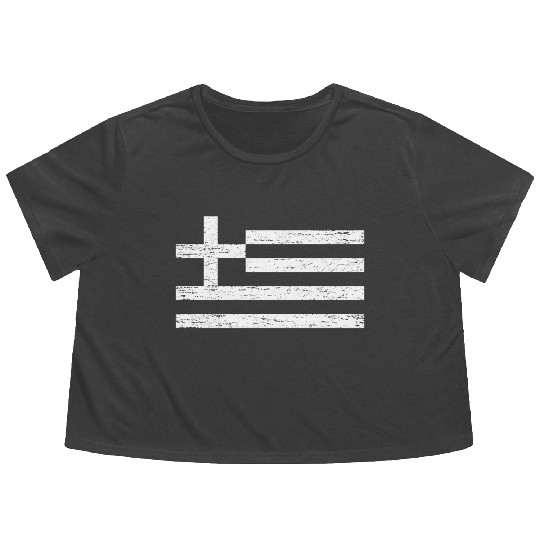 Greece Flag - Flag Of Greece For Greek People Flowy Cropped Tees