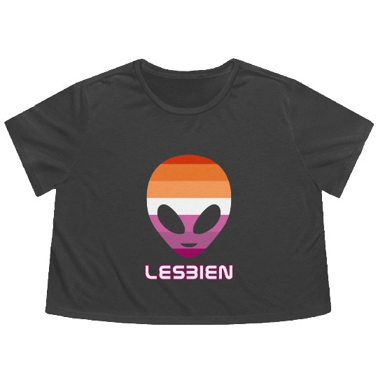 Lesbien aka lesbian alien Flowy Cropped Tees
