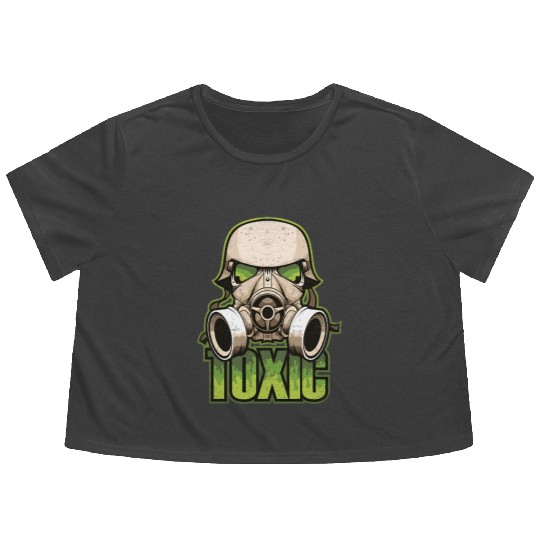 Toxic Green Military And Safety Gas Flowy Cropped Tees
