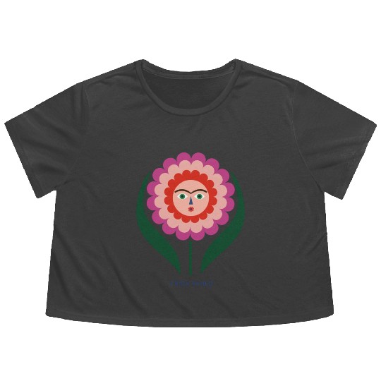 Frida Kahlo Colorful Flower Feminist Mexican Flowy Cropped Tees