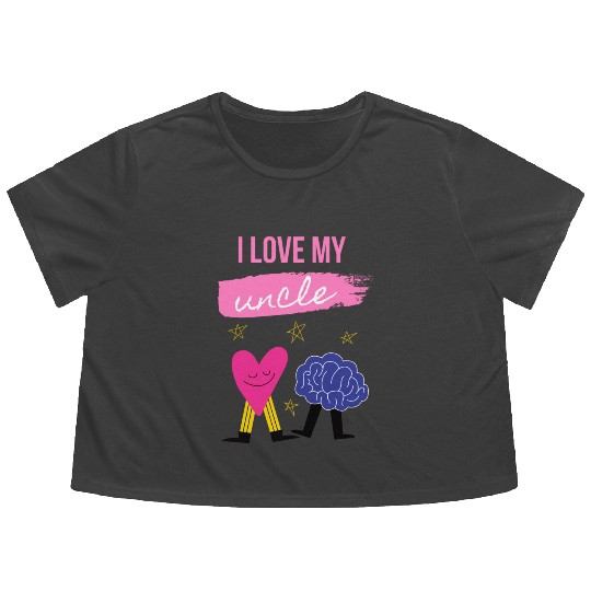 I Love My Uncle s Brain Flowy Cropped Tees