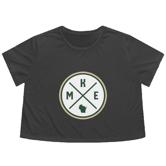 Milwaukee Circle Patch Green Flowy Cropped Tees