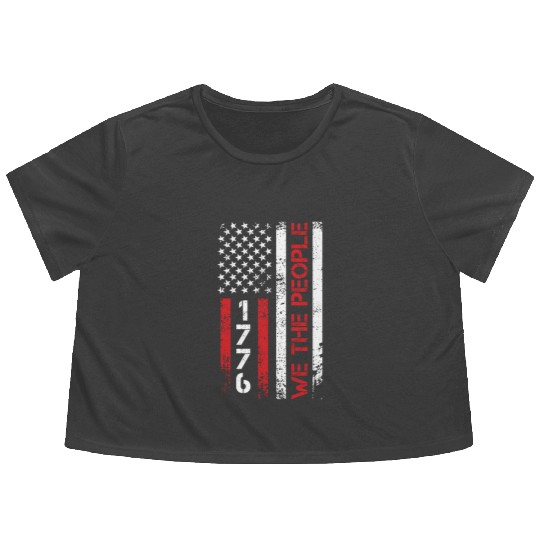 We the people 1776 Independence Day US Patriots Flowy Cropped Tees
